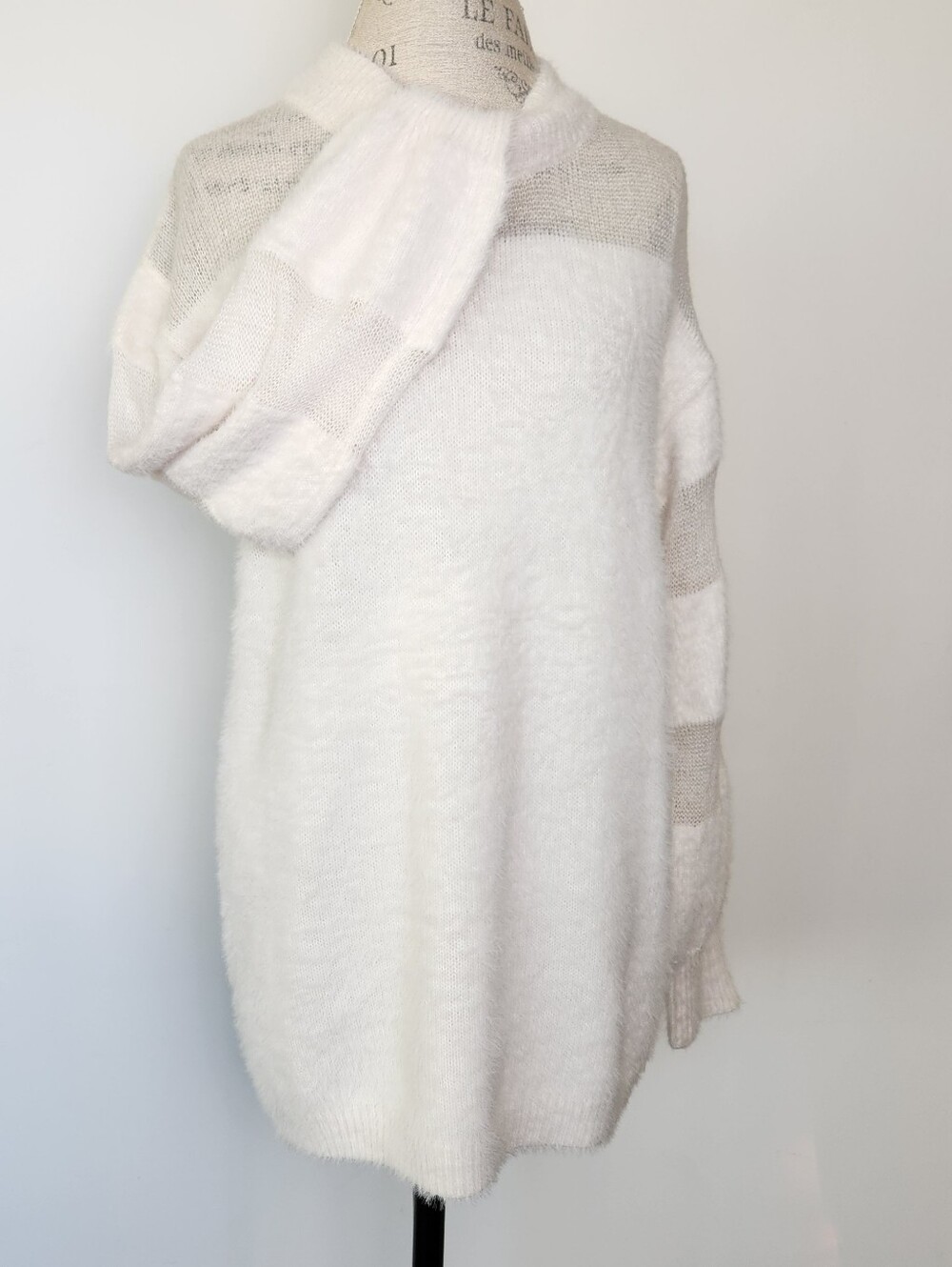 Soft White Stripe Knit Sweater